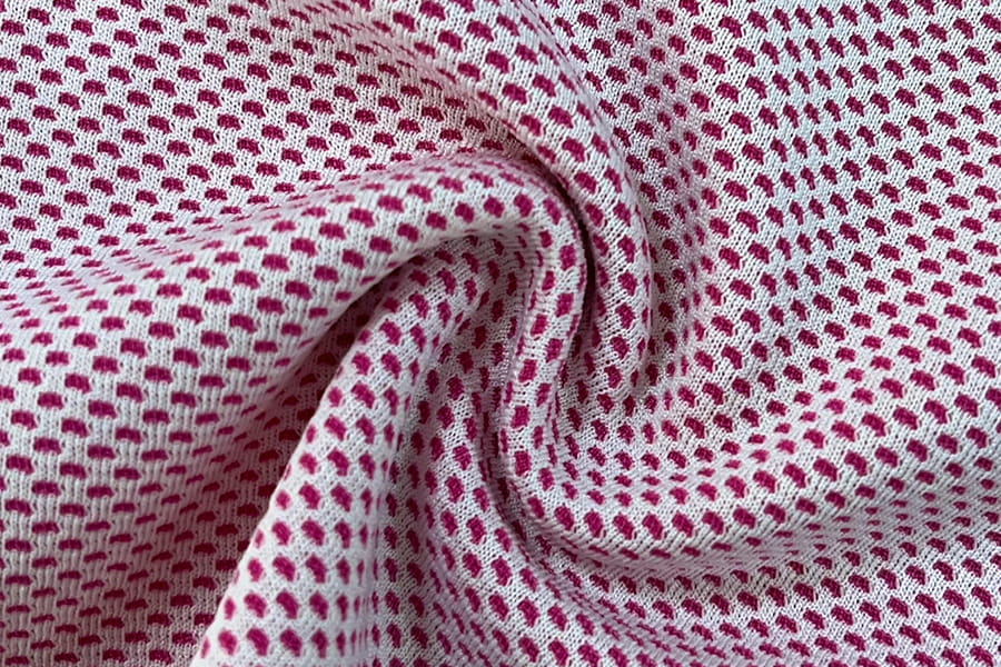 BCX-N0622: polyester nylon buong malamig na pakiramdam ng dalawang kulay na jacquard mesh honeycomb na tela
